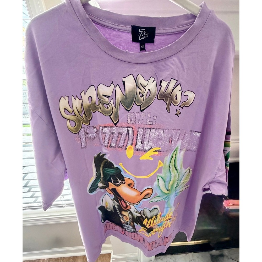 Triple Sevens Taz and Lola Screwed Up T-Shirt Purple Size XXL NWT